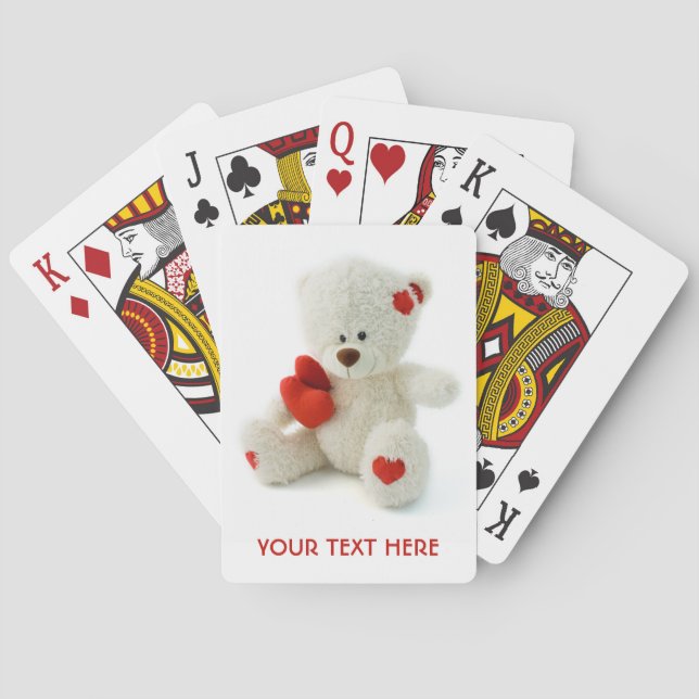 Love Teddy Valentine custom playing cards (Back)
