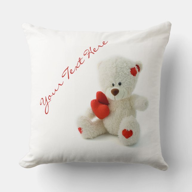 Love Teddy Valentine custom throw pillow (Front)