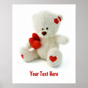 Love Teddy Valentine poster personnalisé