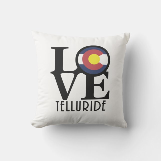 LOVE Telluride Colorado Outdoor Pillow (Front)