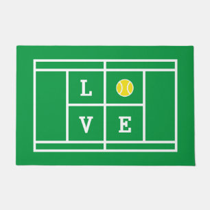 Love tennis court welcome doormat for new home