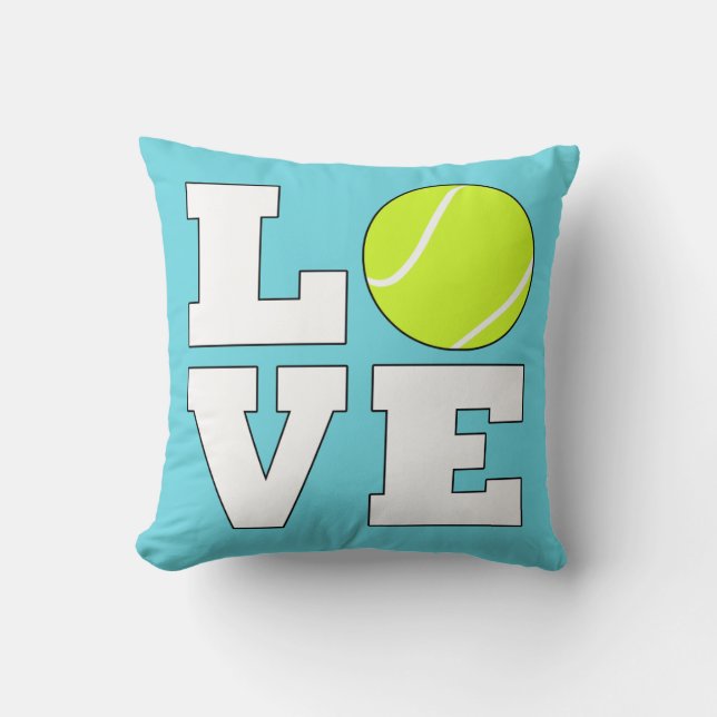 LOVE Tennis Custom Colour Decorative Throw Pillow (Front)