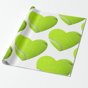 love tennis heart sports athletic wrapping paper