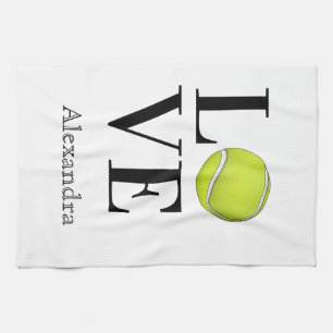 Love Tennis Joueur Bal Jaune Serviette de sport