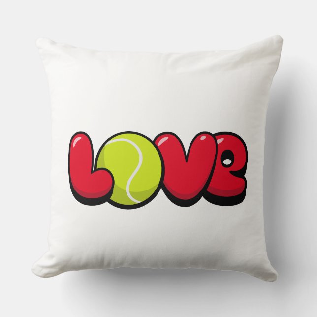 Love Tennis Throw Pillow (Front)