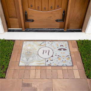 Love Terrazzo-Marble Custom Initial Doormat