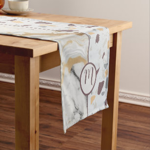 Love Terrazzo-Marble Custom Initial  Short Table Runner