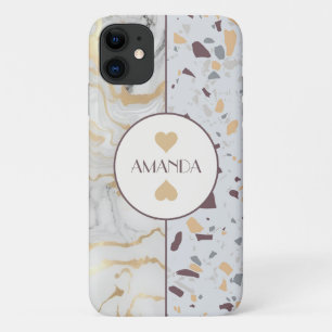 Love Terrazzo Marble iPhone Case custome name