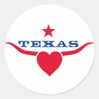 Love Texas Classic Round Sticker