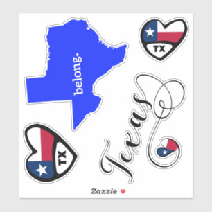 Love Texas, Feuille de Stickers Coupe Die
