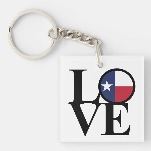 LOVE Texas Lone Star Key Chain Small (Front)