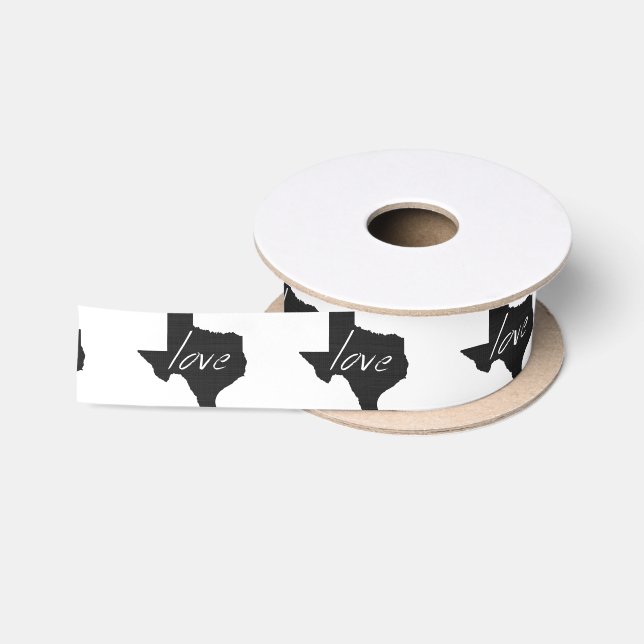 Love Texas Map Shaped Texan Lone Star Chalkboard Satin Ribbon (Spool)