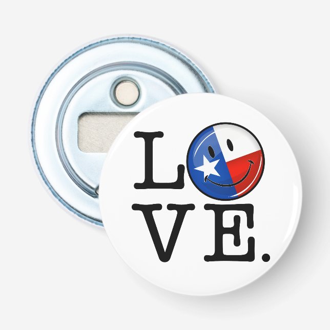 Love Texas Smiling Flag Bottle Opener (Front)