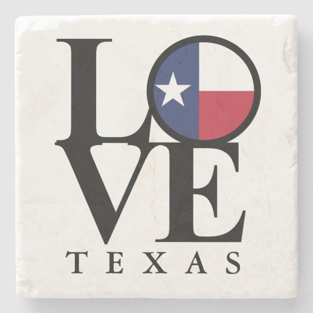 LOVE Texas Stone Coaster (Front)