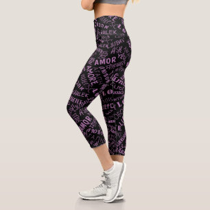 Love Text Black Leggings or Choose Colour