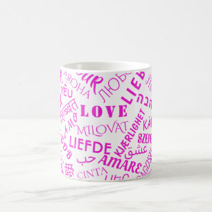 Love Text Coffee Mug Multi Language Word