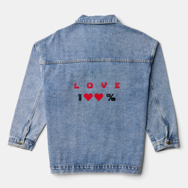 Love Text Denim Jacket (Back)