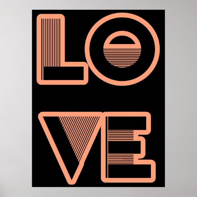 LOVE text design, art deco style (any colour) Poster (Front)