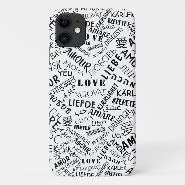 Love Text iPhone Case or Choose Colours (Back)