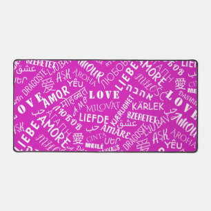Love Text Multi Language Word Custom Colours Desk Mat