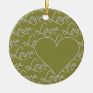 Love Text ornament, customize Ceramic Ornament
