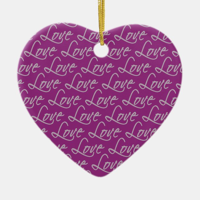 Love Text ornament, customize Ceramic Ornament (Front)
