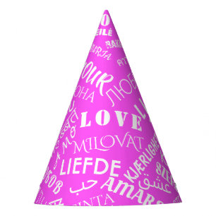 Love Text Paper Party Hat