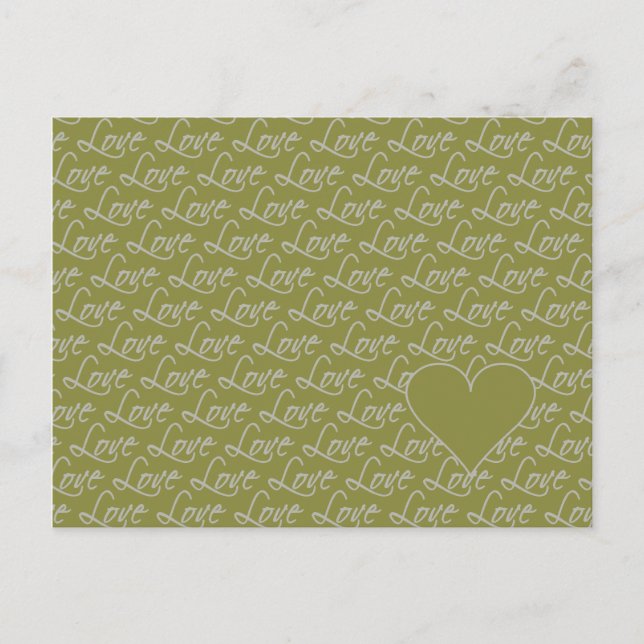 Love Text postcard, customize Postcard (Front)