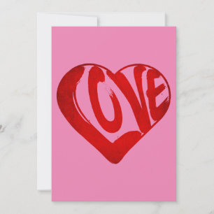 LOVE TEXT RED TYPOGRAPHY VALENTINES DAY INVITATION