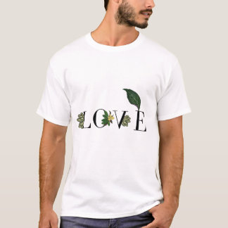 Love Text Tree Leaf Abstract  modern art  T-Shirt