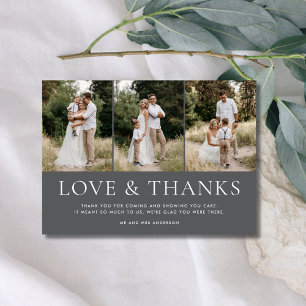 Love Thanks 3 Photo Wedding Thank You Card