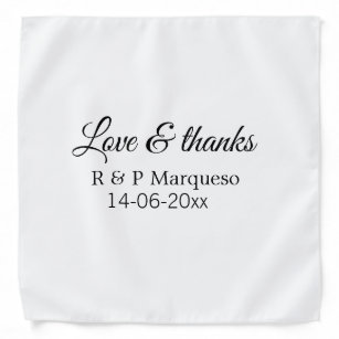 Love & thanks add couple name wedding add date yea bandana