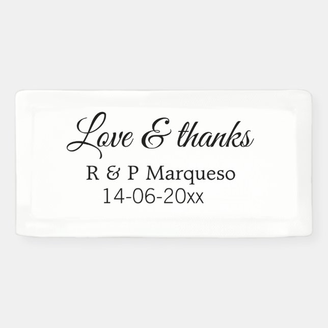 Love & thanks add couple name wedding add date yea banner (Horizontal)