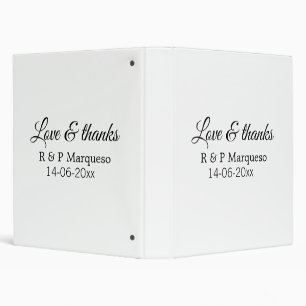 Love & thanks add couple name wedding add date yea binder