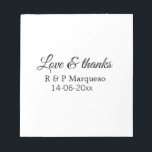 Love & thanks add couple name wedding add date yea notepad<br><div class="desc">For lovers like us</div>