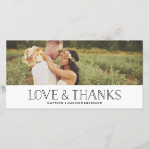 Love & Thanks Boho Wedding Thank You Photo Card