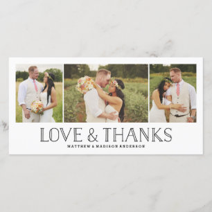 Love & Thanks Boho Wedding Thank You Photo Card