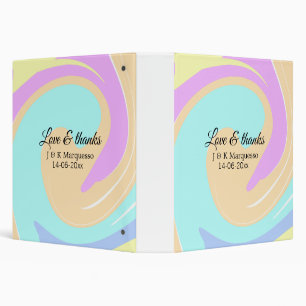 Love & thanks colourful marble wedding name binder