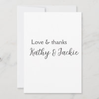 Love & thanks couple name wedding simple minimal