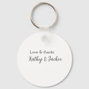 Love & thanks couple name wedding simple minimal keychain