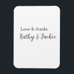 Love & thanks couple name wedding simple minimal  magnet<br><div class="desc">girly design</div>