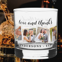 Love & Thanks Custom Photo Collage Modern Wedding