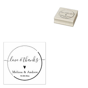 Love & Thanks - Elegant Wedding Rubber Stamp
