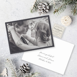 Love & Thanks Forever Grateful Photo Wedding Thank You Card