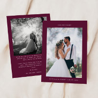 Love & Thanks Minimalist Wedding Photo Cranberry