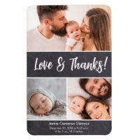 Love & Thanks Photo Collage Vertical Baby Shower 