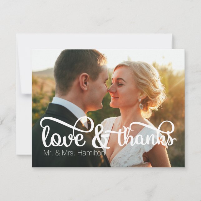 Love & Thanks Photo Thank You Card (Front)
