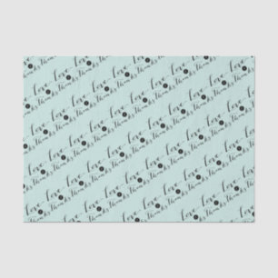 Love & Thanks Script Calligraphy Chic Tissue Paper