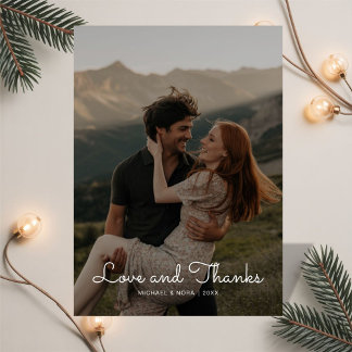 Love & Thanks Wedding Couple Thank You Card