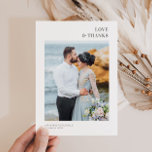 LOVE & THANKS | wedding thank you card<br><div class="desc">A modern design with a photo. You can upload your own image and edit. The text and colours can personalized.</div>